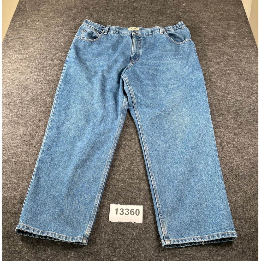 L.L. Bean Comfort Waist Straight Leg Jeans Mens 42x29 Blue Denim Cotton Casual